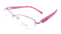 China eyewear eyeglasses glasses frame optical lens OEM suppliy X-tran Metal Red Semi-rimless Size 52 17-135